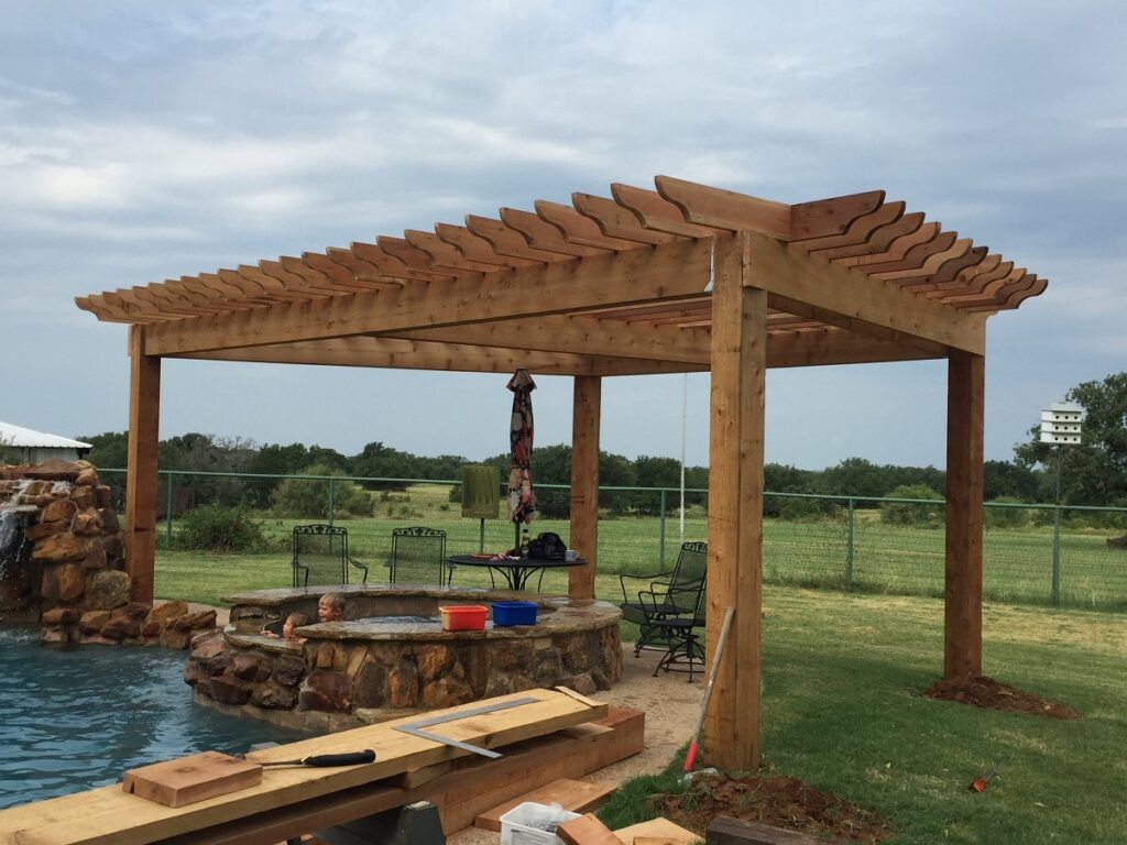 Pergola for outdoor pool