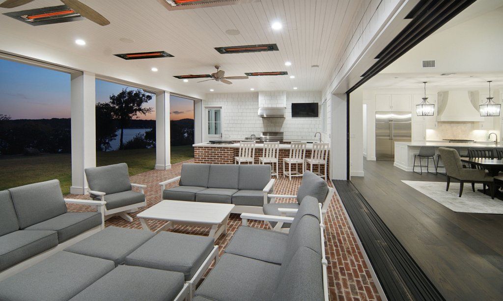 Living area that opens to large outdoor patio